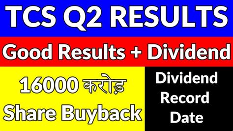 TCS Q2 2020 RESULTS TCS DIVIDEND RECORD DATE TCS SHARE TCS SHARE