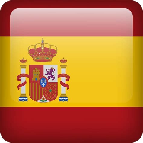 O De Bandeira Da Espanha Emblema Quadrado Da Espanha Vector S Mbolo