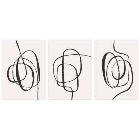 Minimalist Black Line Art Print Set of 3 | Free UK & Europe Delivery