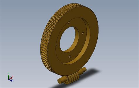 蜗轮蜗杆轴 Solidworks 2012 模型图纸免费下载 懒石网