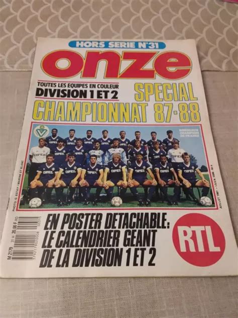 ONZE HORS SÉRIE N 31 Guide Complet Football D1 D2 1988 20 Posters