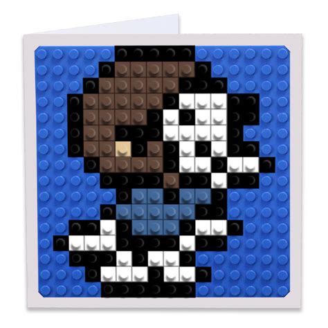 Snoopy Pixel Art Build On Greeting Card Brik