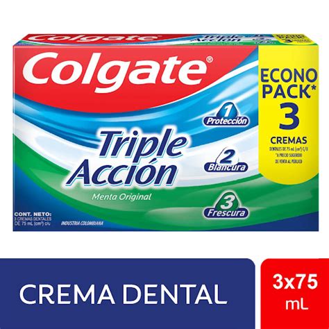 Crema Dental Colgate Triple Acción 75 ml x 3 und