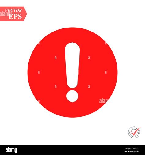 Exclamation Mark Exclamation Mark Hazard Warning Symbol Flat Design Style Vector Eps Stock