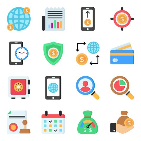 Pack Of Finance Flat Icons Vector Art At Vecteezy