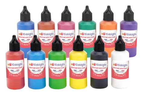 Peinture Acrylique Brillante Doigts Ml Couleurs Peinture