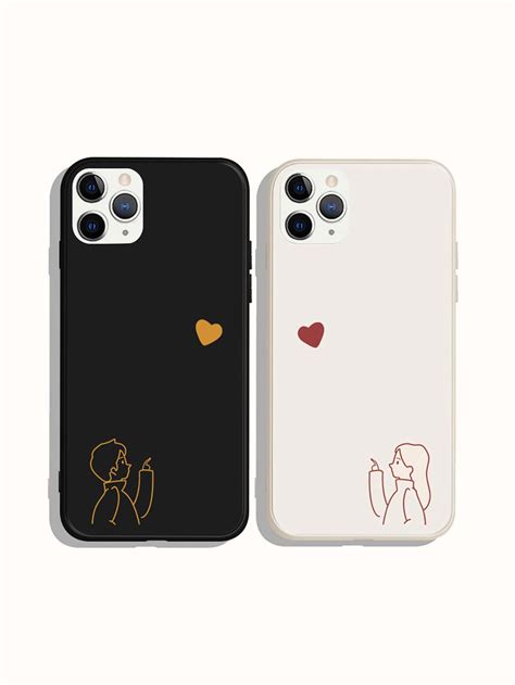 Pcs Couple Figure Graphic Phone Case Case Iphone Couple Couples