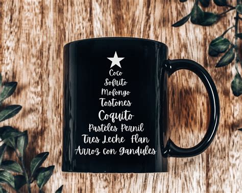 Puerto Rican Christmas Black Mug Taza De Navidad Boricua Boricua Mugs