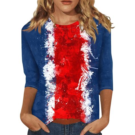 Julmcomo 4th Of July American Flag Shirt Women Independence Day Summer Usa Flag T Shirt