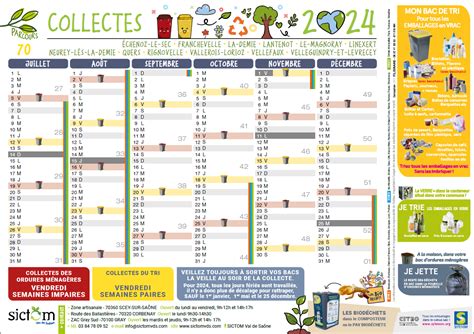 Calendrier Collectes Des Poubelles 2024 Mairie De Franchevelle