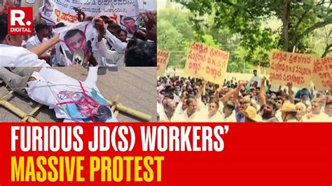 Jds Workers Stage Protest Against Karnataka Dy Cm Dk Shivakumar For