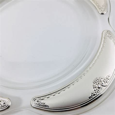 Glass Plate With Silverplate Edges Etsy