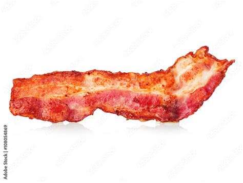 Bacon Strip Close Up Isolated On White Background Stock Photo Adobe