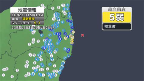 最大震度5弱の地震 Summonguang