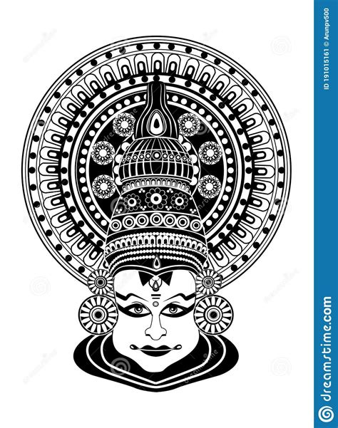 Black & White Kathakali Face Mask Image/ Kathakali Dancer Image Stock ...