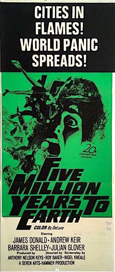 Five Million Years To Earth 1967 Hammer Horror Films Sci Fi Horror