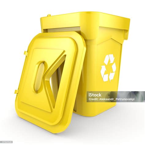 3d Rendering Yellow Recycling Bin Stock Photo Download Image Now