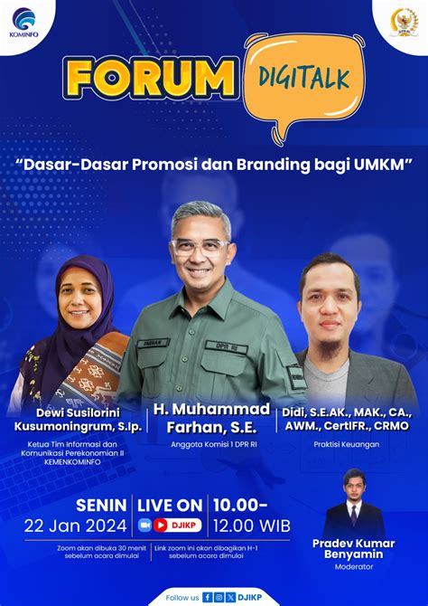 Forum Digital H Muhammad Farhan Berharap Pelatihan Promosi Dan