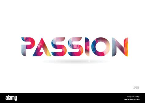 Passion Colored Rainbow Word Text Suitable For Card Brochure Or Typography Logo Design Stock