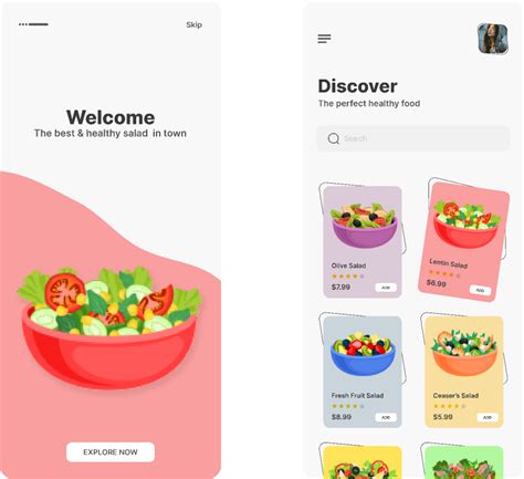 Healthy Food Mobile App UI Figma