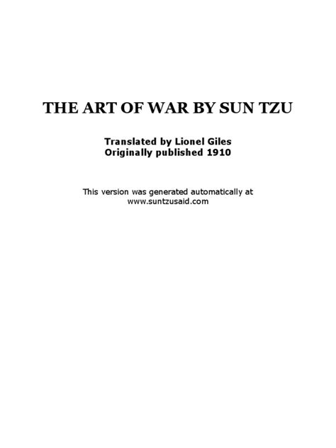 The Art of War by Sun Tzu | PDF