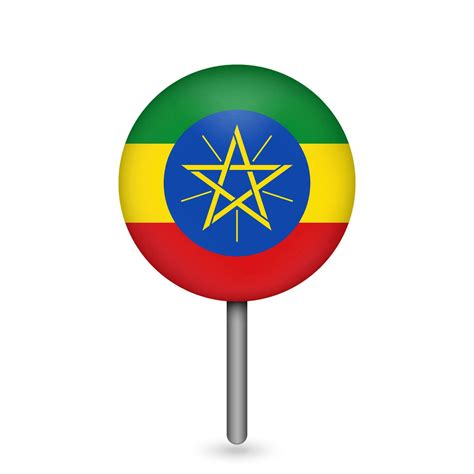 Map pointer with contry Ethiopia. Ethiopia flag. Vector illustration ...