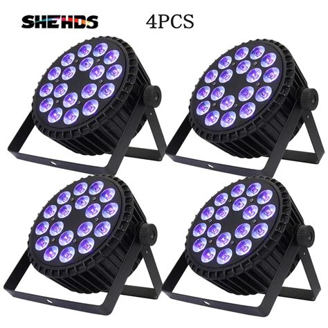 Shehds Pcs Aluminum Alloy Led Flat Par X W Rgbw X W Rgbwa Uv Led