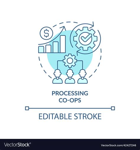 Processing Co Ops Turquoise Concept Icon Vector Image