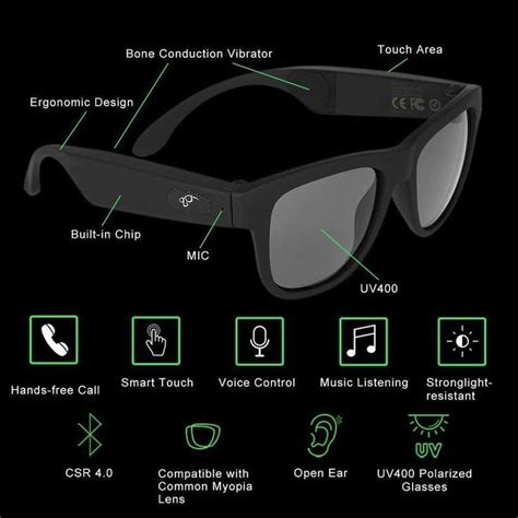 Smart Sunglasses Gadbex Smart Glasses Conduction Sunglasses