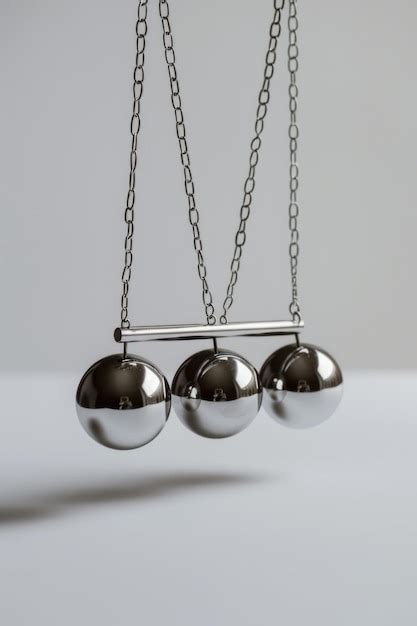 Three Balls Suspended From Chains Premium Ai Generated Image