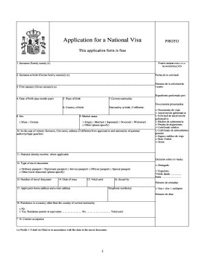 Spain National Visa Application Form - Fill and Sign Printable Template Online