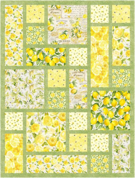 LEMON BOUQUET LEMON QUARTER TIL Timeless Treasures Fabrics