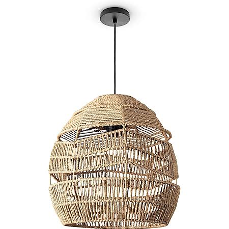 Forcoso Pendelleuchte Rattan Boho Lampe Rattan H Ngend Rustikal