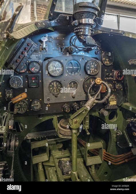 iInside the cockpit of a Supermarine Spitfire Mk. 1A (P9337, G-IADX) n ...