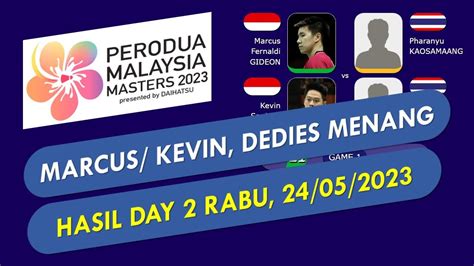 Hasil Malaysia Master Hari Ini Day R Marcus Kevin Jojo