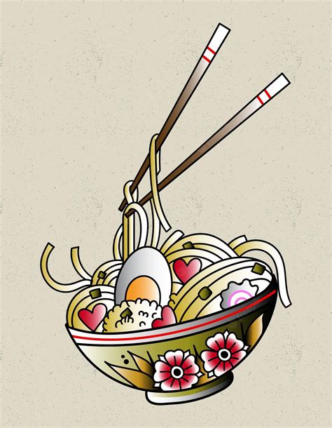 Sopa De Ramen Japonesa Vector Premium