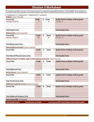 Fillable Online Division Ii Worksheet Fax Email Print Pdffiller