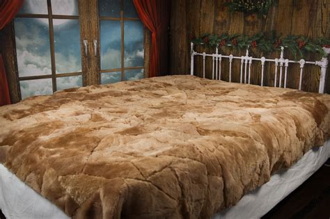 Luxurious Toscana Sheepskin Real Fur Bed Spread Throw Real Fur Blanket