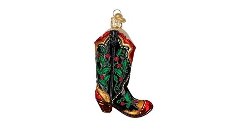 Old World Christmas Holly Berry Cowboy Boot No Box Nb1752 By Old