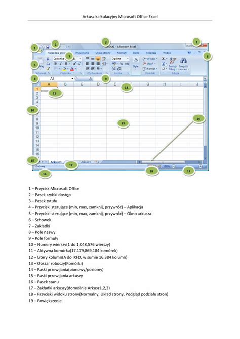 Pdf Arkusz Kalkulacyjny Microsoft Office Excel Jedynka Na