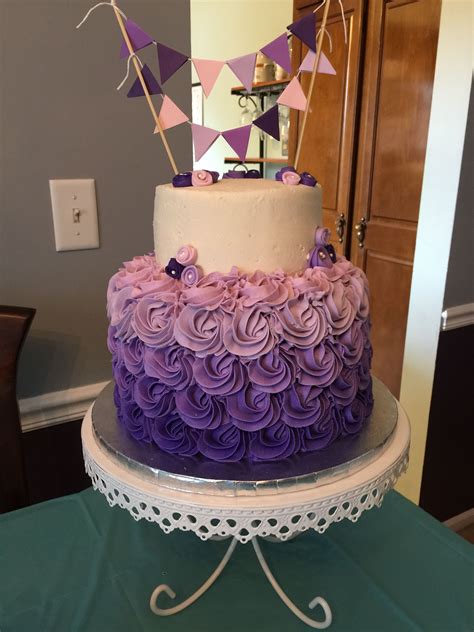 Purple Rosette Cake Pink Birthday Cakes 70th Birthday Rosette Cake