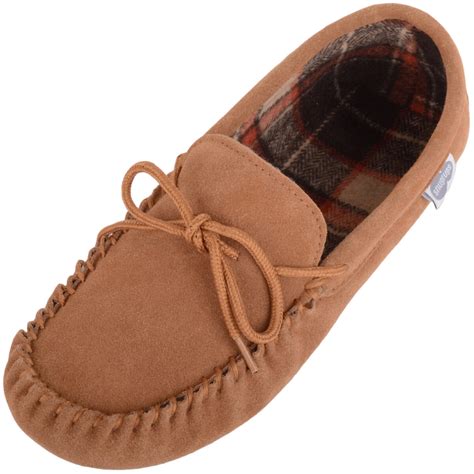 Mens Moccasin Slippers | Wool Lined - Suede & Leather | Snugrugs UK