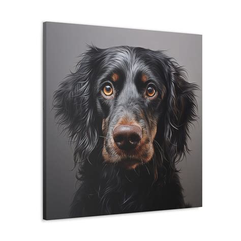 Black Dog Wall Art Canvas Beautiful Canvas Black Dog Gift Bedroom Decoration Black Dog Canvas ...