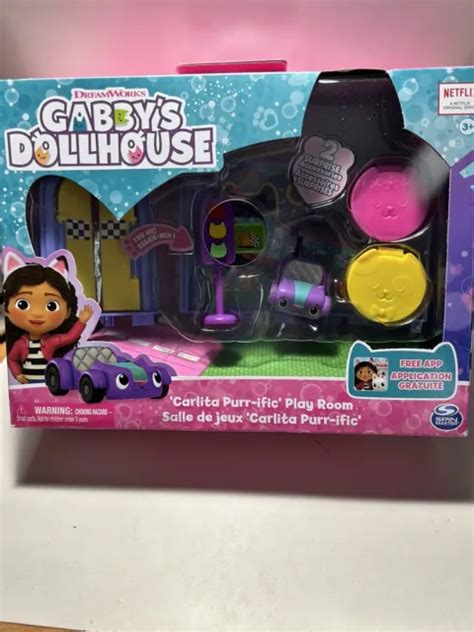 GABBY S DOLLHOUSE CARLITA Purr Ific Play Room With Carlita Toy Car EUR