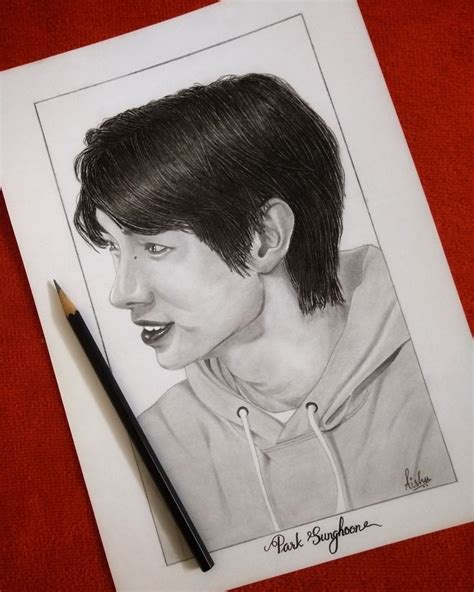 Enhypen Park Sunghoon Portrait Drawing Drawings Pencil Sketch