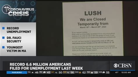 Record 6 6 Million Americans Filed For Unemployment Last Week Youtube