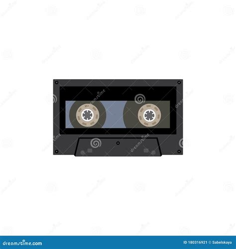 Retro Audio Or Video Cassette Cartoon Icon Flat Vector Illustration Isolated Stock Vector