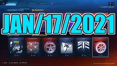 Rocket League Item Shop Jan Rl Item Shop Today Youtube