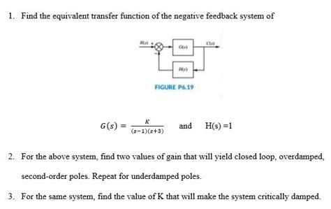 Solved Find The Equivalent Transfer Function Of The Chegg