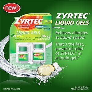 Amazon Zyrtec 24 Hour Indoor Outdoor Allergy Liquid Gels